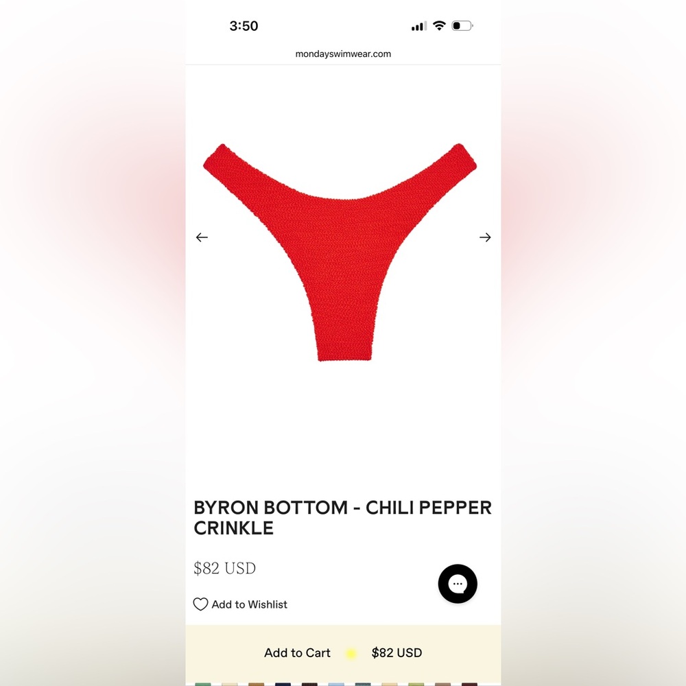 Monday Swimwear Byron Bottom - Chili Pepper Red